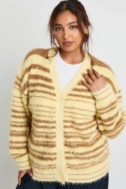 Cardigan boyfriend oversize en maille extra duveteuse
