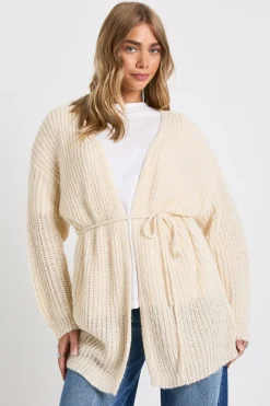 boohoo Cardigan boyfriend oversize en maille douce à nouer à la taille<Femme Pulls Et Gilets|Toutes Les Mailles