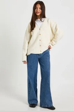 Cardigan boyfriend oversize en tricot bouclé