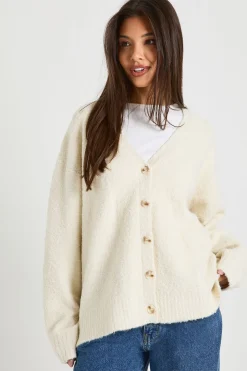 Cardigan boyfriend oversize en tricot bouclé