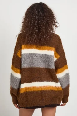 Cardigan boyfriend oversize en maille brossée épaisse
