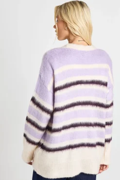 Cardigan boyfriend oversize ultra doux avec détail de col boutonné