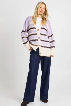 Cardigan boyfriend oversize ultra doux avec détail de col boutonné