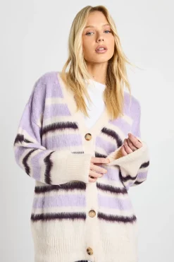 Cardigan boyfriend oversize ultra doux avec détail de col boutonné