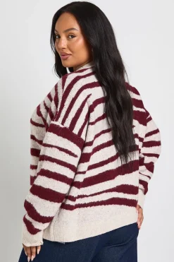boohoo Cardigan Boyfriend Oversize En Maille Imprimée Grande Taille<Femme Pulls Et Gilets|Toutes Les Mailles