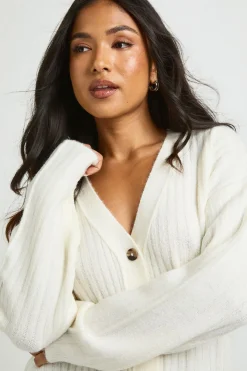 Cardigan Boyfriend Petite En Maille Côtelée