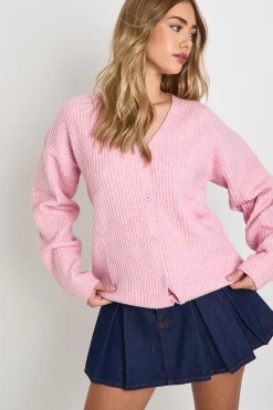 Cardigan Boyfriend Surdimensionné en Maille Côtelée Épaisse