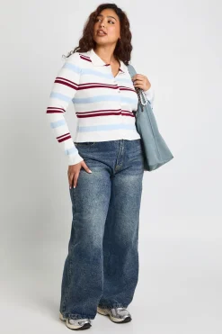 boohoo Cardigan à col additionnel rayé, encolure ras-du-cou<Femme Pulls Et Gilets|Toutes Les Mailles