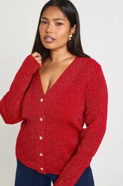 Cardigan à col en V Plus Glitter