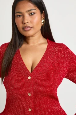 Cardigan à col en V Plus Glitter