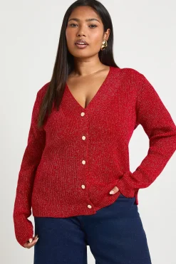 Cardigan à col en V Plus Glitter