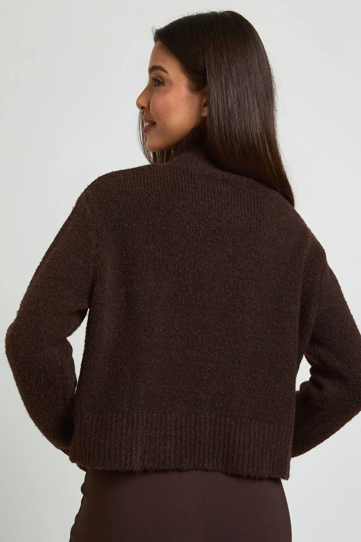 Cardigan Col Montant À Boutonnage Intégral