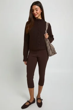 Cardigan Col Montant À Boutonnage Intégral