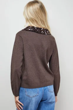 Cardigan à Col Pailleté