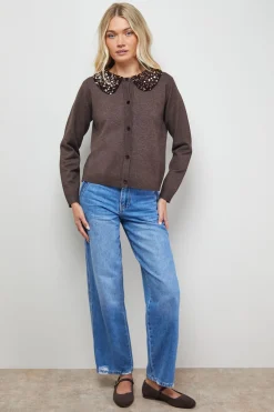 Cardigan à Col Pailleté