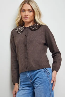 Cardigan à Col Pailleté