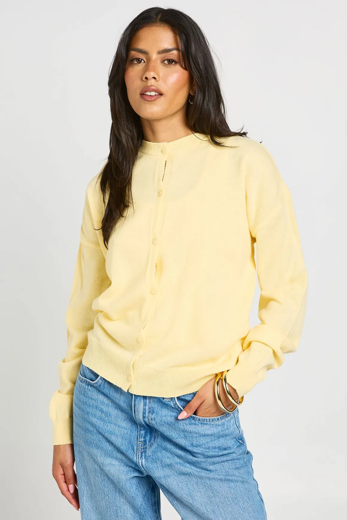Cardigan Col Rond Boutonné