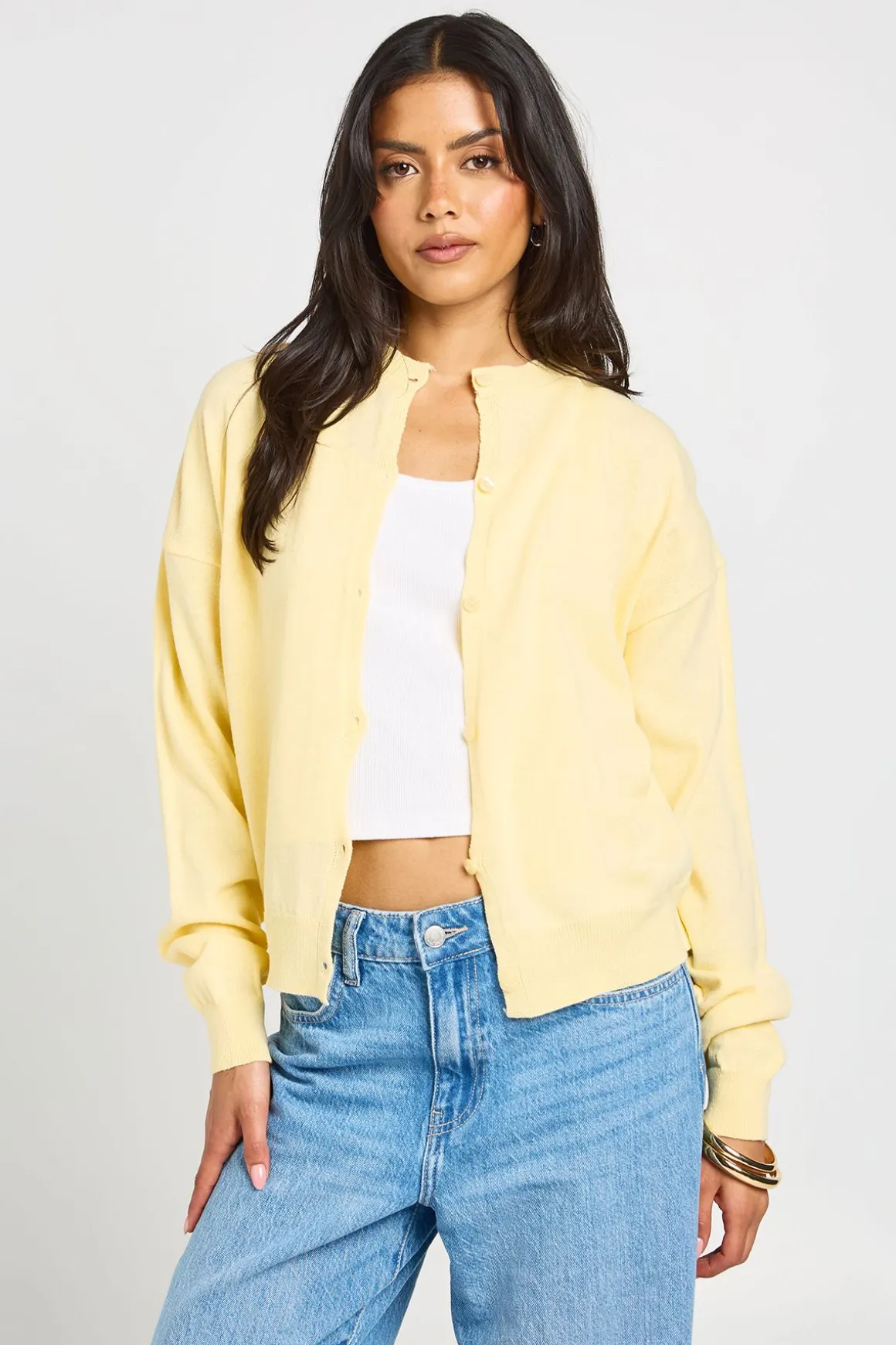 Cardigan Col Rond Boutonné