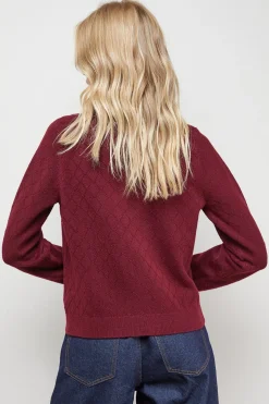 Cardigan Col Rond à Boutons Cœur