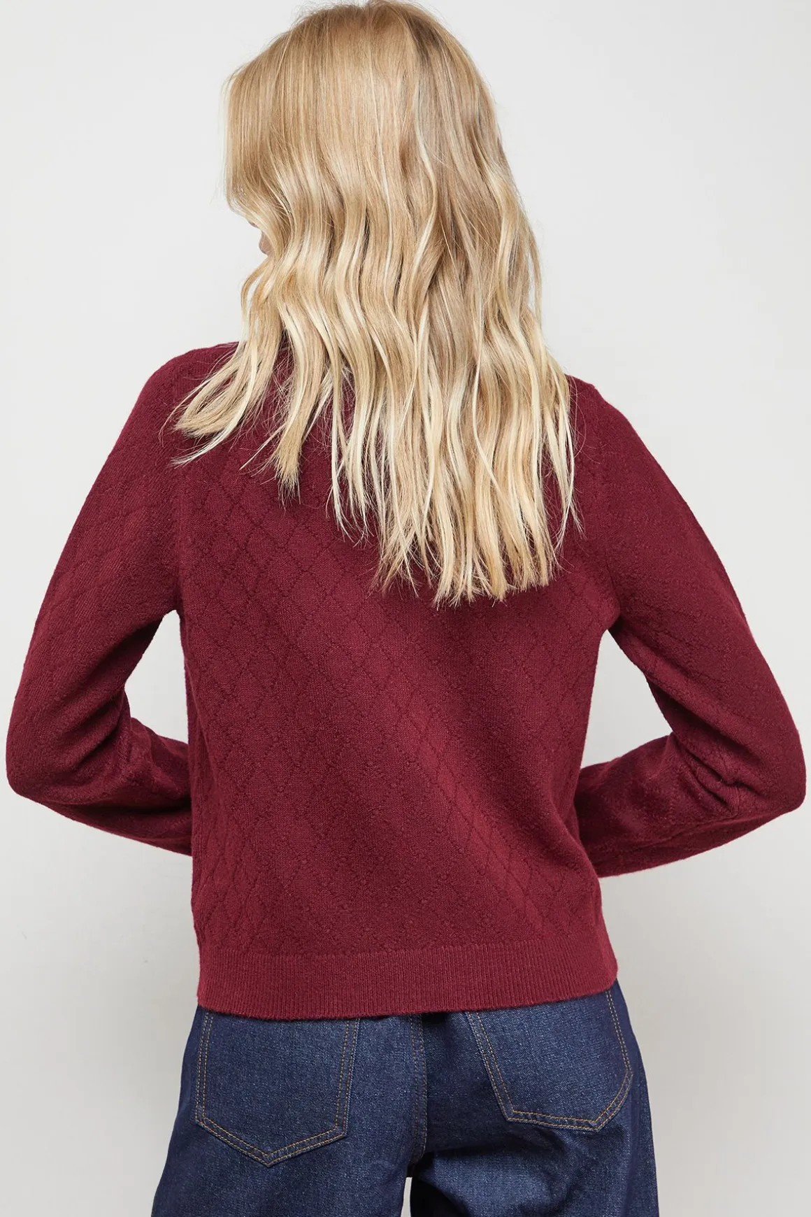Cardigan Col Rond à Boutons Cœur