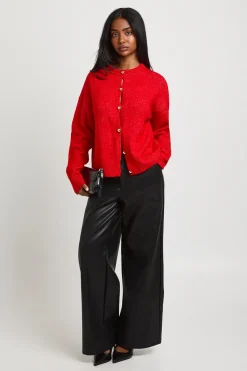 boohoo Cardigan Col Rond À Boutons Dorés<Femme Pulls Et Gilets|Toutes Les Mailles