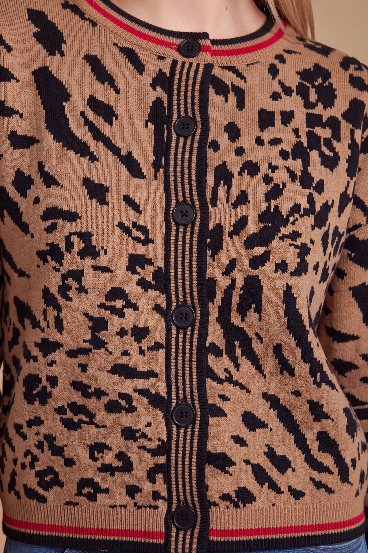 Dorothy Perkins Cardigan Col Rond À Motifs Animaliers Avec Boutons<Femme Pulls Et Gilets|Toutes Les Mailles