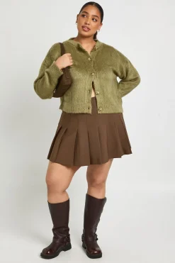 Cardigan à col rond Plus Fluffy