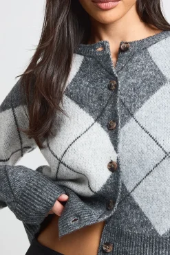 Cardigan Court En Maille À Motif Argyle