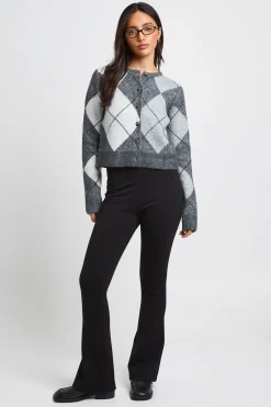 Cardigan Court En Maille À Motif Argyle