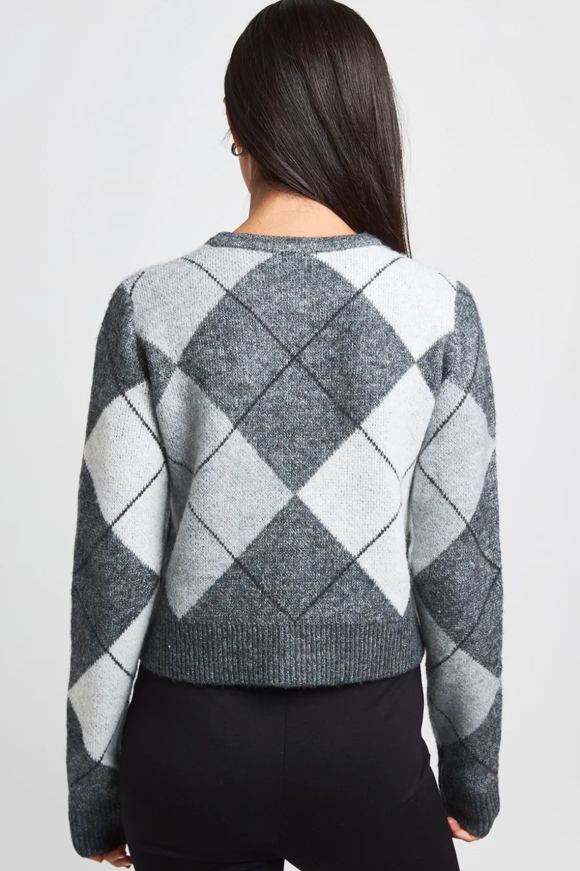 Cardigan Court En Maille À Motif Argyle
