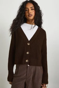 Cardigan court en maille épaisse