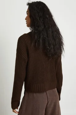 Cardigan court en maille épaisse