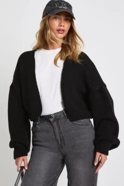boohoo Cardigan court en maille épaisse<Femme Pulls Et Gilets|Toutes Les Mailles
