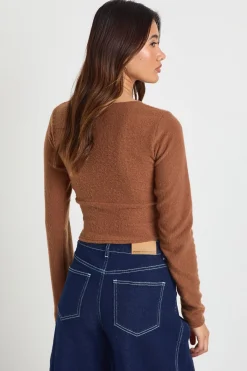 boohoo Cardigan Côtelé En Laine À Boutonnage Sur Le Devant<Femme Tops D’Automne|Tops