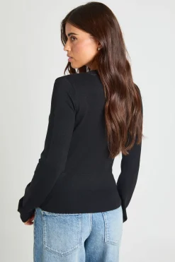 boohoo Cardigan Côtelé À Ourlet Froncé<Femme Pulls Et Gilets|Toutes Les Mailles