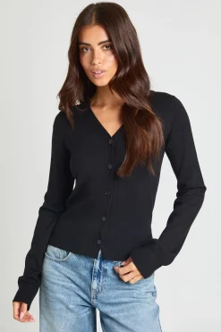 boohoo Cardigan Côtelé À Ourlet Froncé<Femme Pulls Et Gilets|Toutes Les Mailles