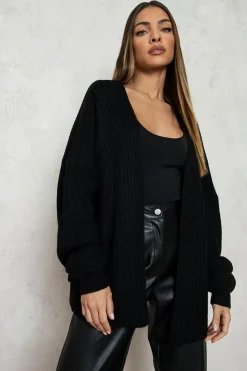 boohoo Cardigan côtelé surdimensionné<Femme Pulls Et Gilets|Toutes Les Mailles