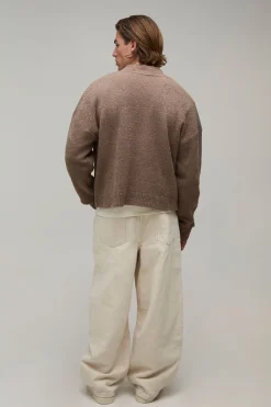 Cardigan Décontracté Ample En Maille Bouclée