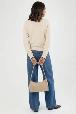 Cardigan De Maternité En Maille Ultra-douce À Col Contrasté
