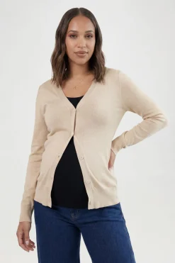 Cardigan De Maternité En Maille Côtelée Avec Ourlet Froncé