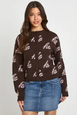 boohoo Cardigan De Noël Oversize Ho Ho Ho<Femme Pulls Et Gilets|Toutes Les Mailles