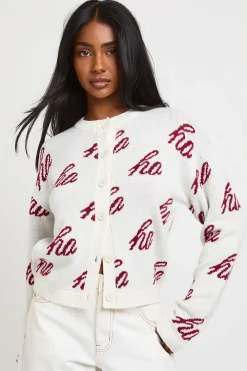 Cardigan De Noël Surdimensionné Ho Ho Ho