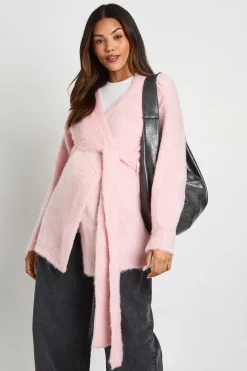 Cardigan douillet ceinturé pour femmes enceintes