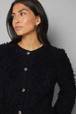 Cardigan à Détail Bouclé