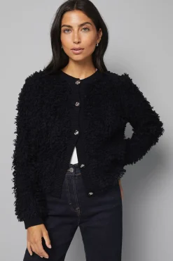 Cardigan à Détail Bouclé
