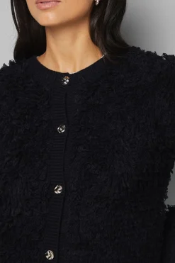 Cardigan à Détail Bouclé