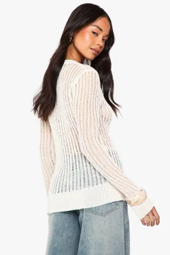 boohoo Cardigan à Détail Ladder<Femme Pulls Et Gilets|Toutes Les Mailles