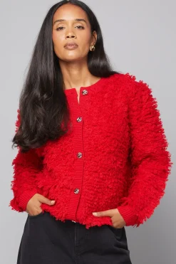 Cardigan à Détails Bouclés