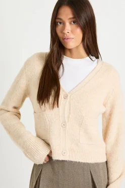boohoo Cardigan à encolure en V, taille cintrée avec détails de poche<Femme Pulls Et Gilets|Toutes Les Mailles