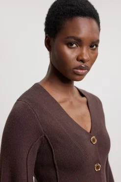 KarenMillen Cardigan En Maille Aspect Laine À Manches Arrondies Volumineuses<Femme Pulls Et Gilets|Toutes Les Mailles